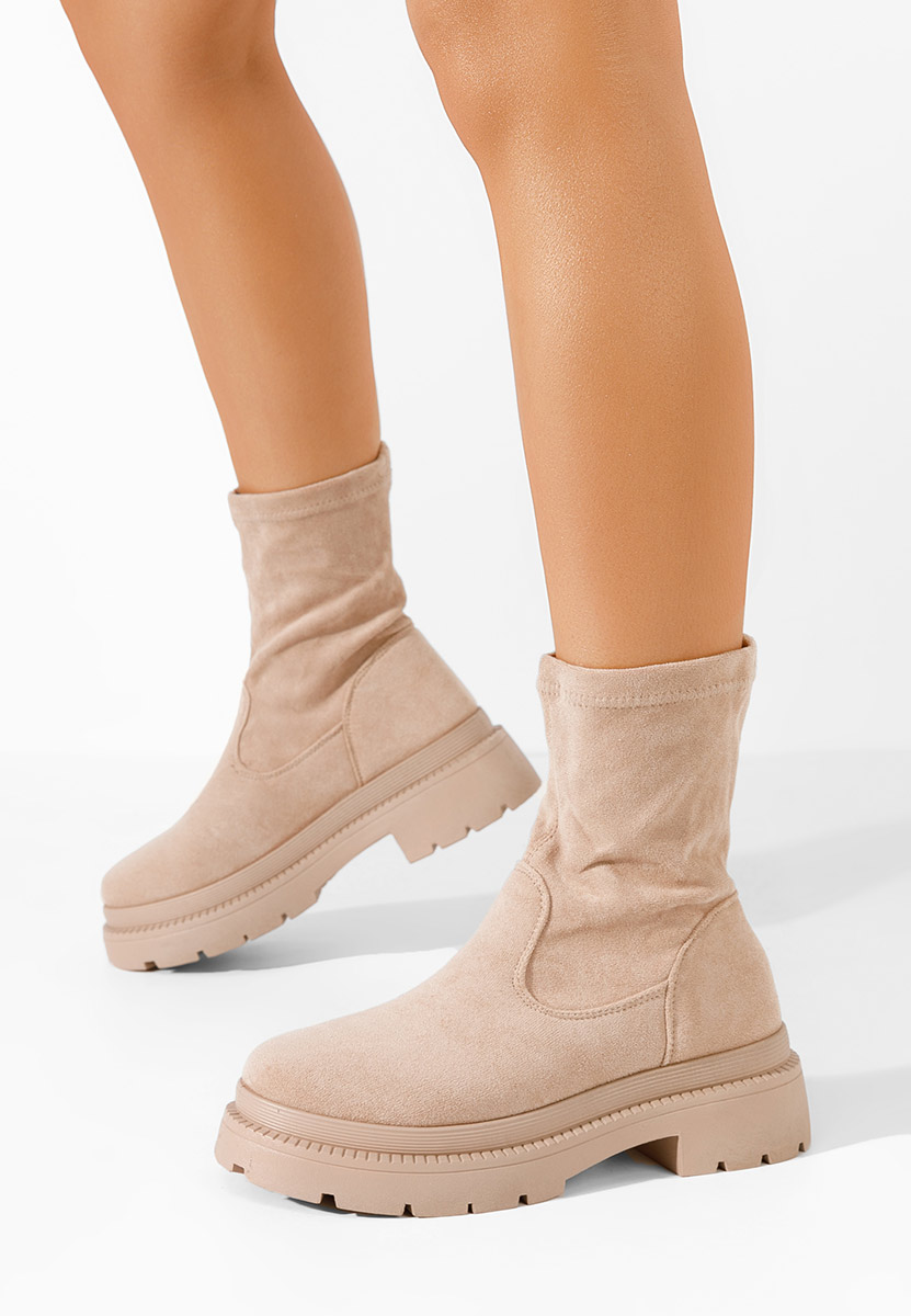 Stivaletti con plateau Vante beige