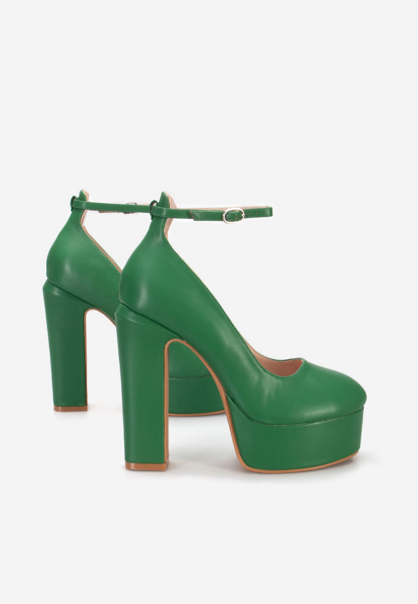 Décolleté tacco largo e plateau Matea V4 verdi