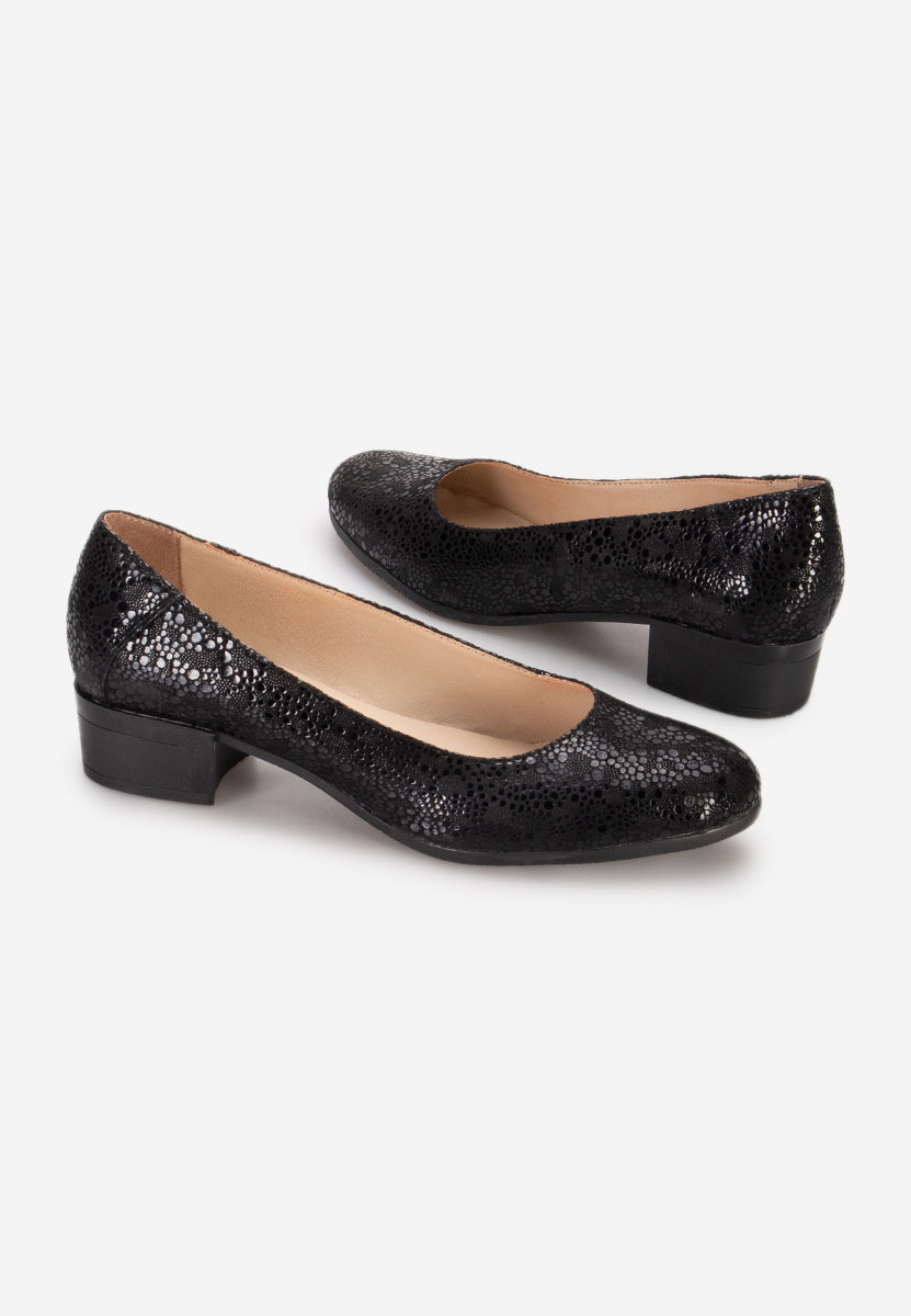 Décolleté tacco largo in pelle Montremy V4 nero