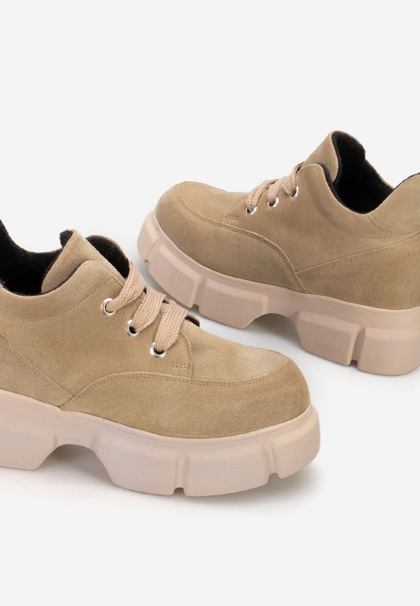 Stivaletti in pelle Kianna beige