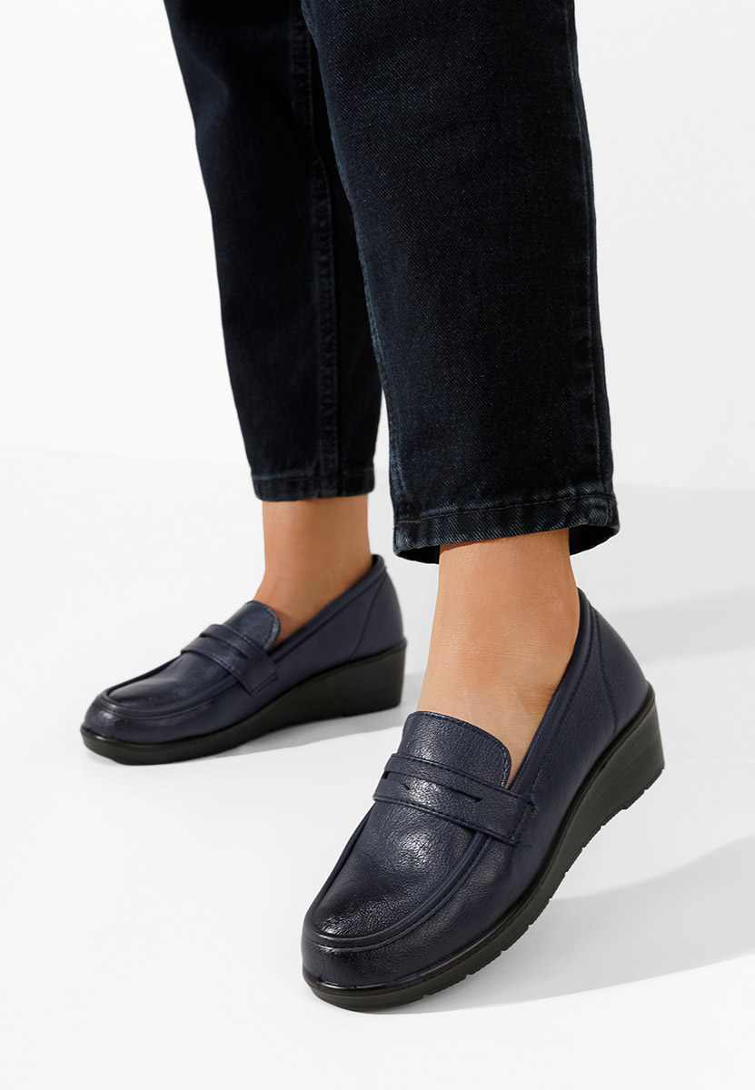 Mocassini donna platform Zeia Blu marine