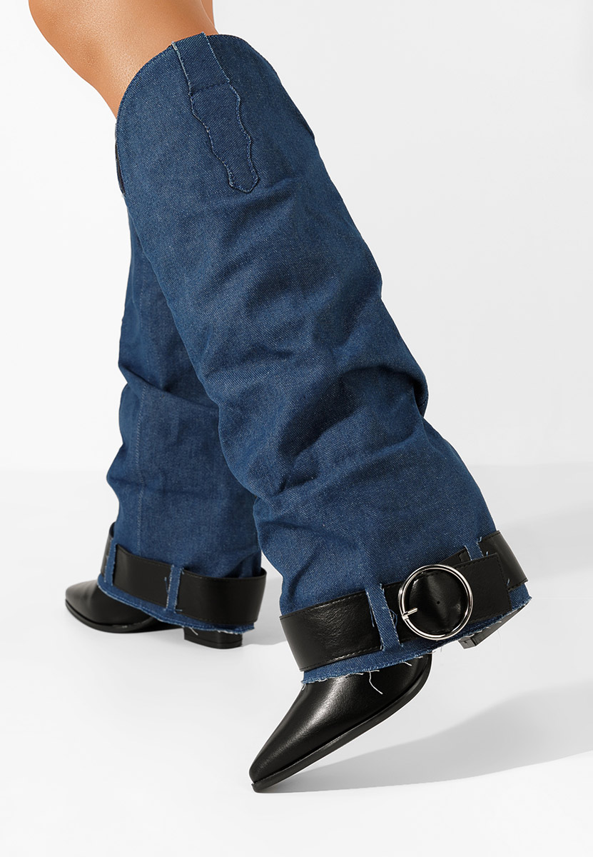 Stivali con tacco Elisia denim