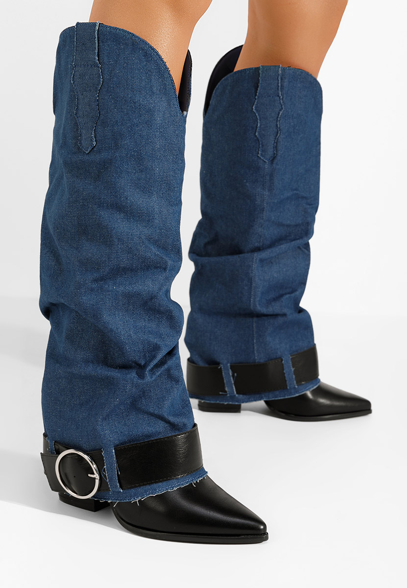 Stivali con tacco Elisia denim