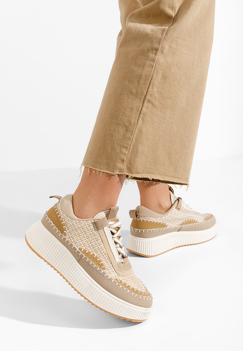 Sneakers con plateau Tenerife cachi Sneakers con plateau Tenerife cachi