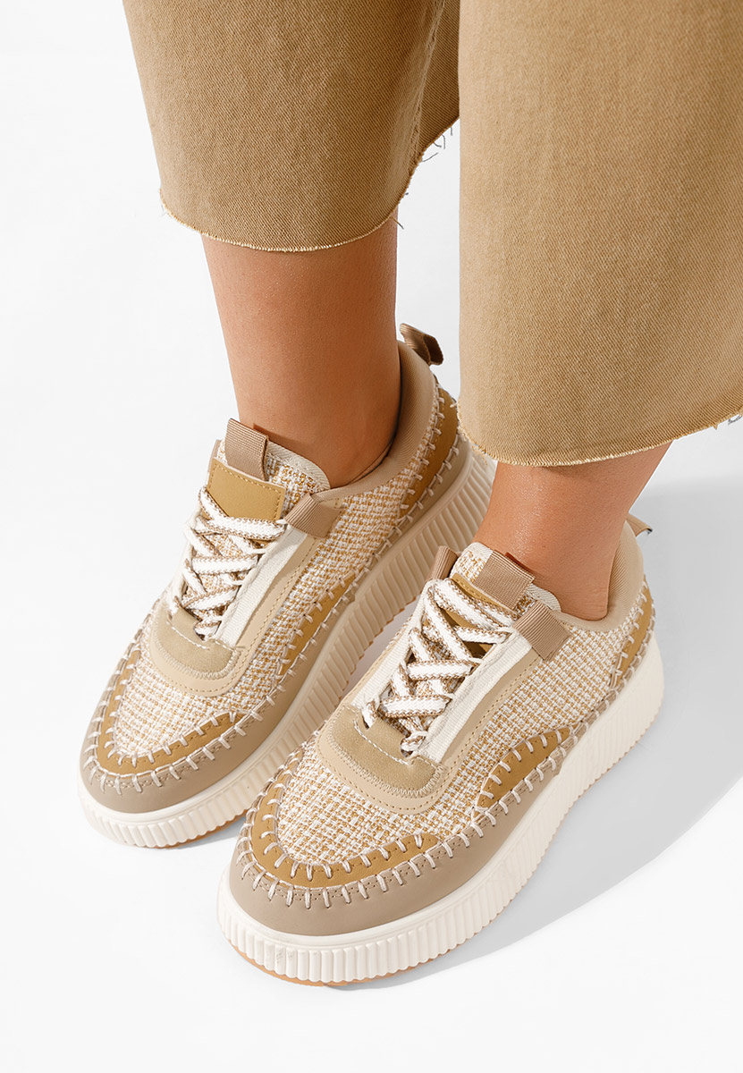 Sneakers con plateau Tenerife cachi Sneakers con plateau Tenerife cachi