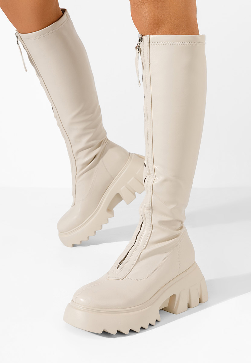 Stivali alti donna Danika beige