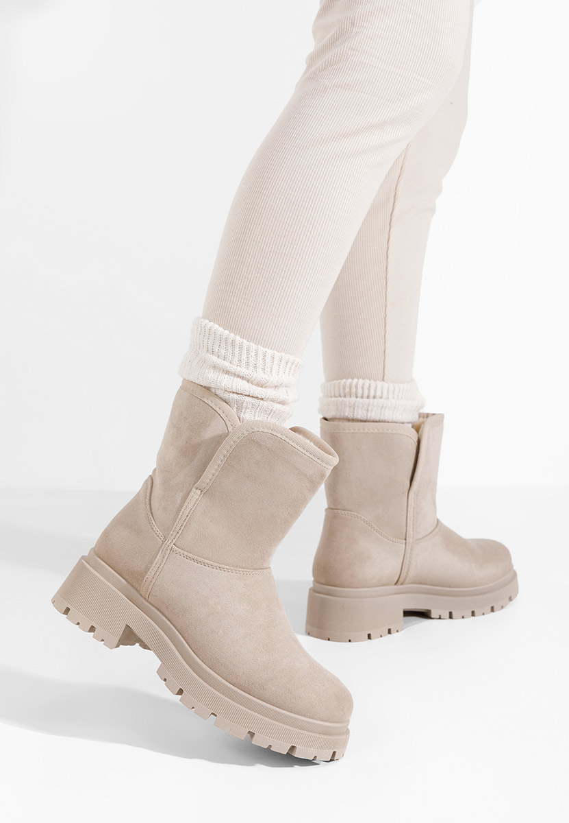 Stivali tip Ugg Octavia beige