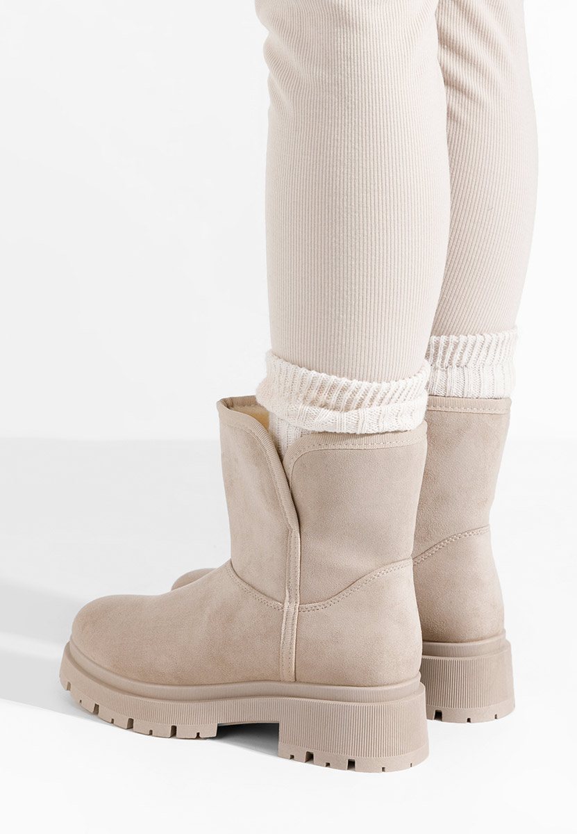 Stivali tip Ugg Octavia beige