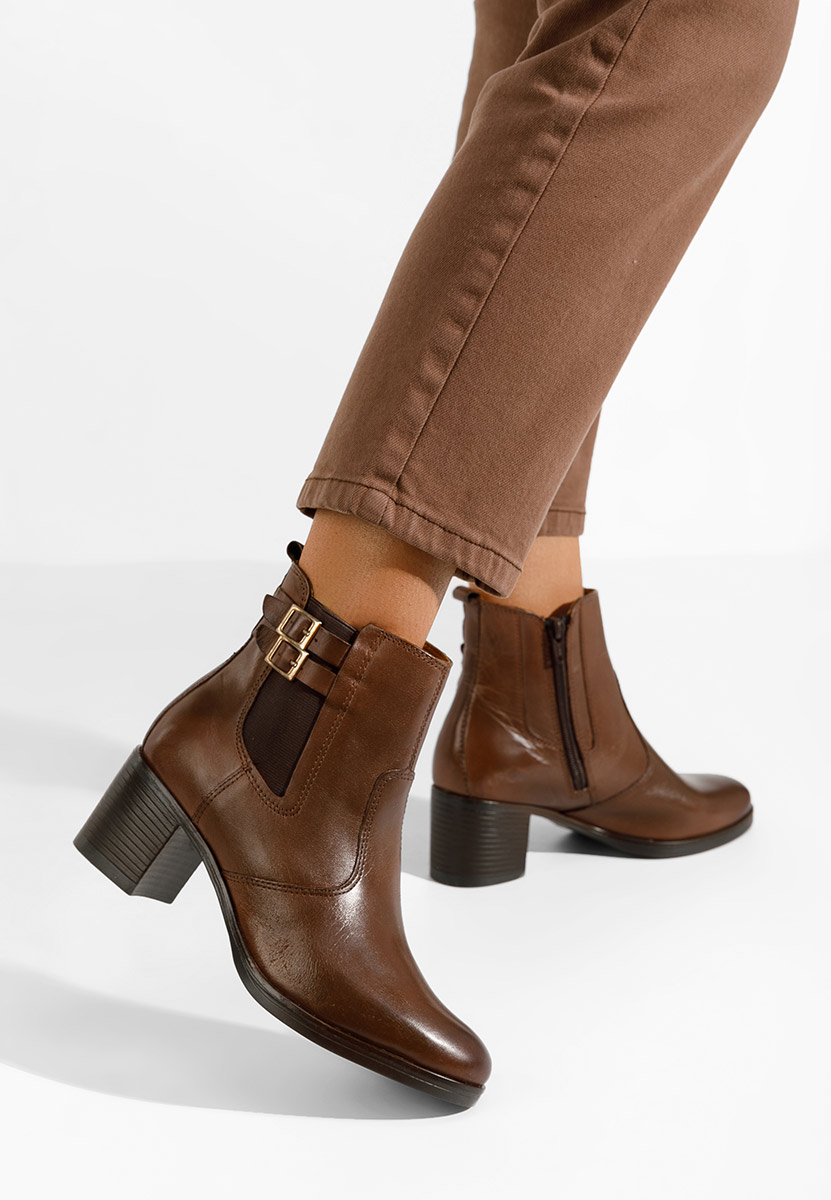 Tronchetti in pelle donna Marjorie marrone