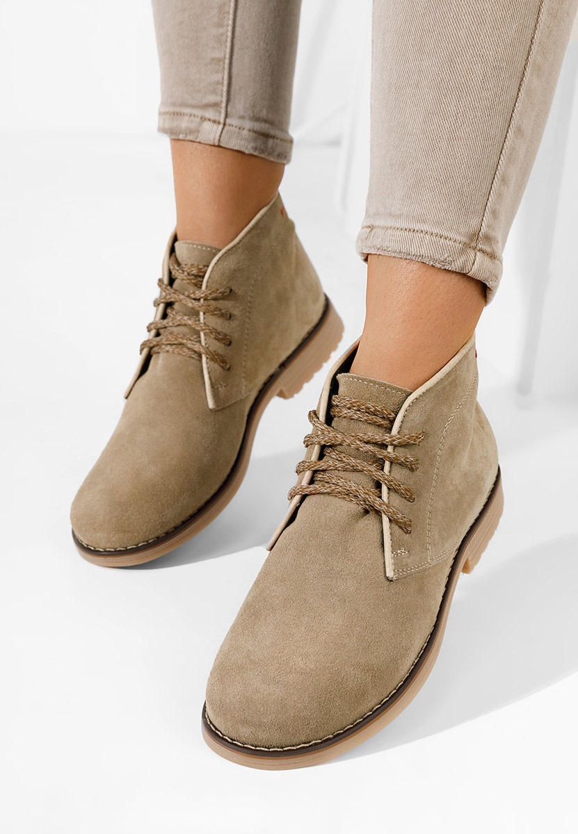 Stivaletti in pelle donna Alene beige