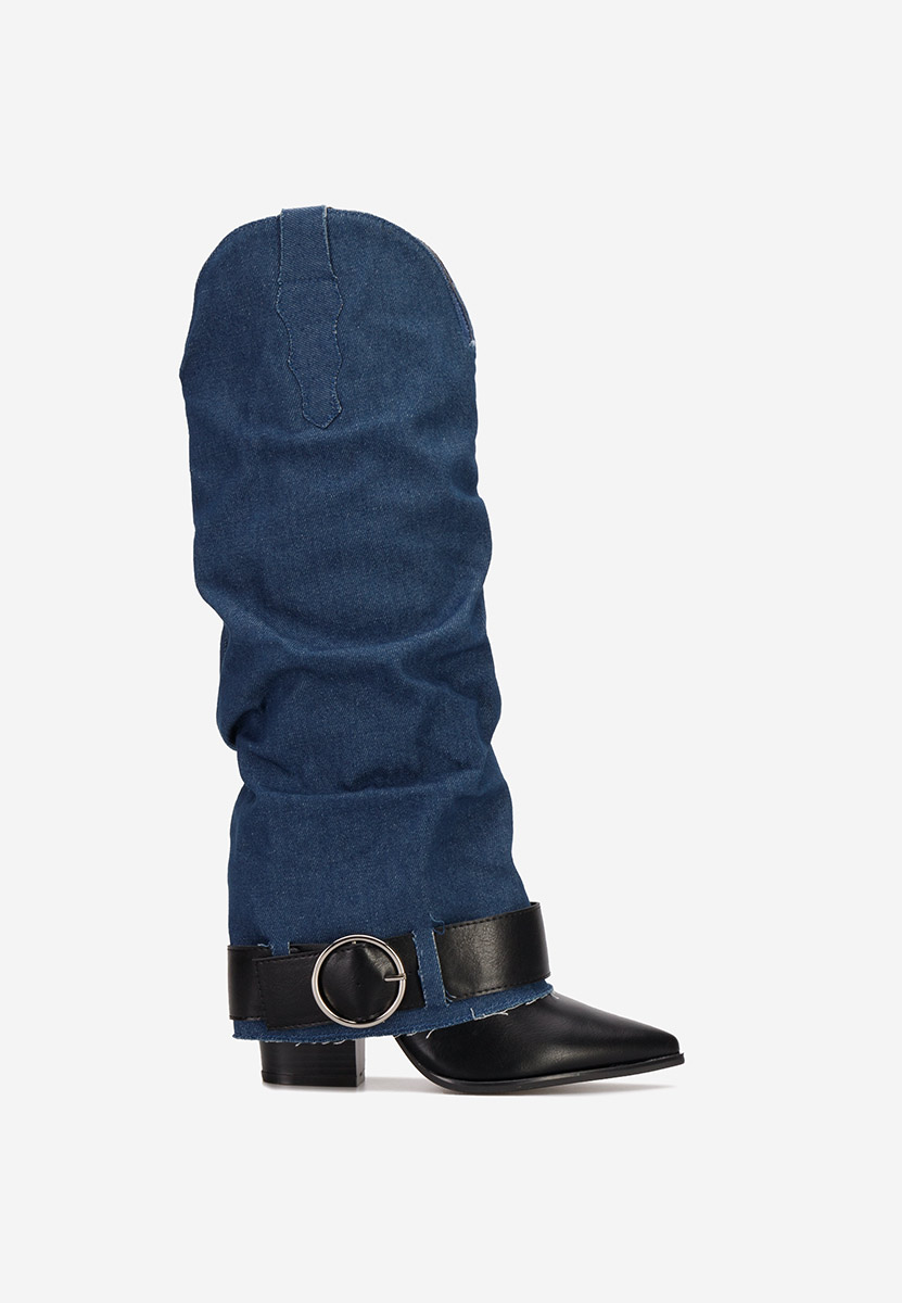 Stivali con tacco Elisia denim