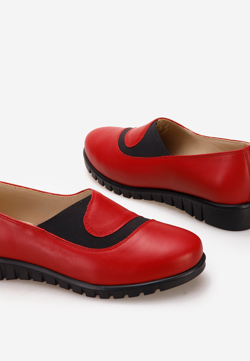 Scarpe basse donna pelle Janora rosso
