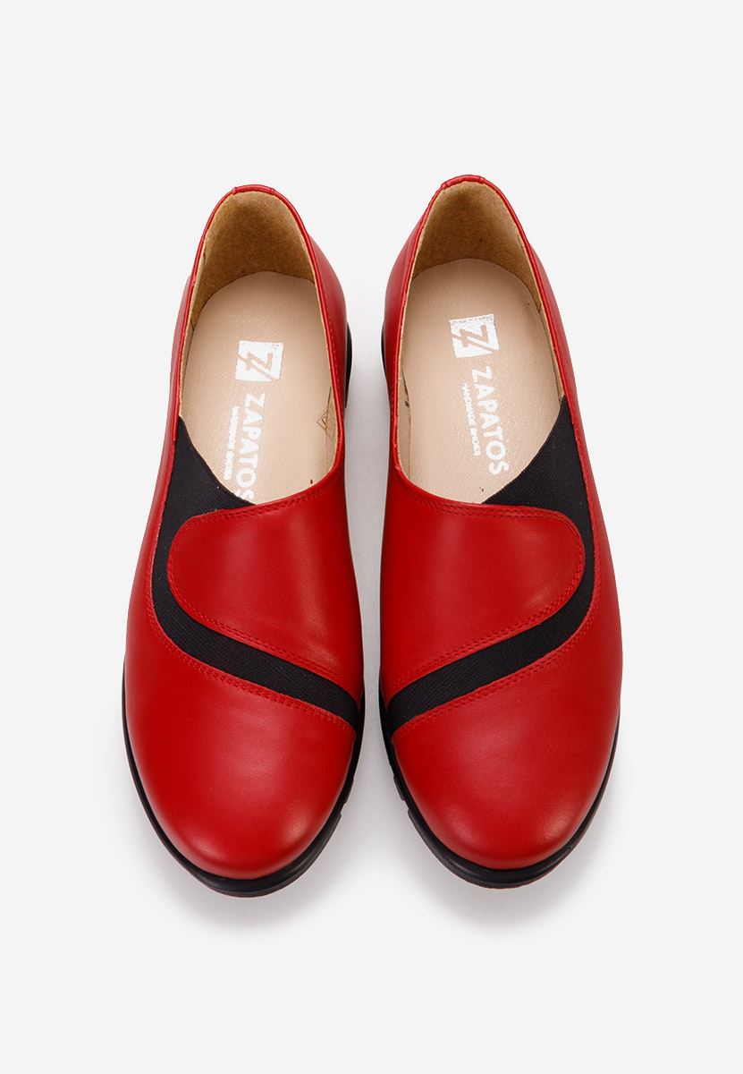 Scarpe basse donna pelle Janora rosso
