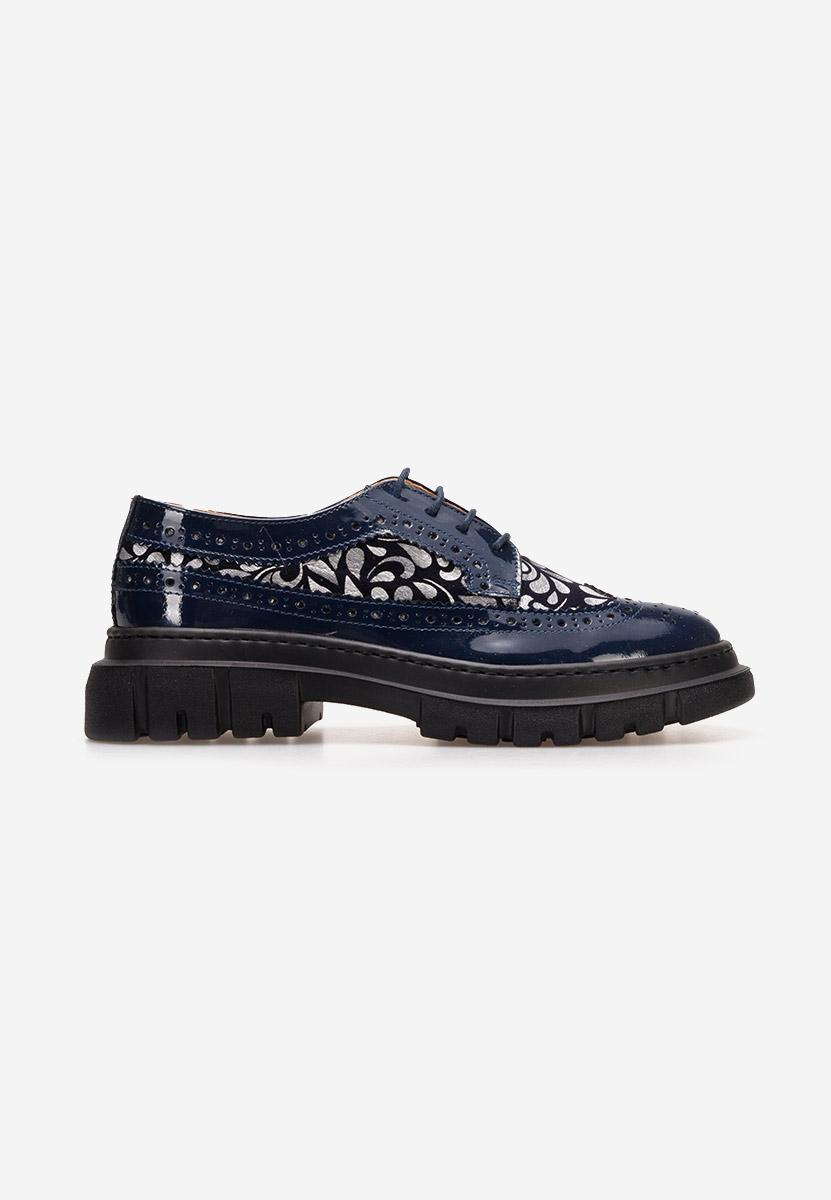 Scarpe derby pelle Henise V6 Blu marine