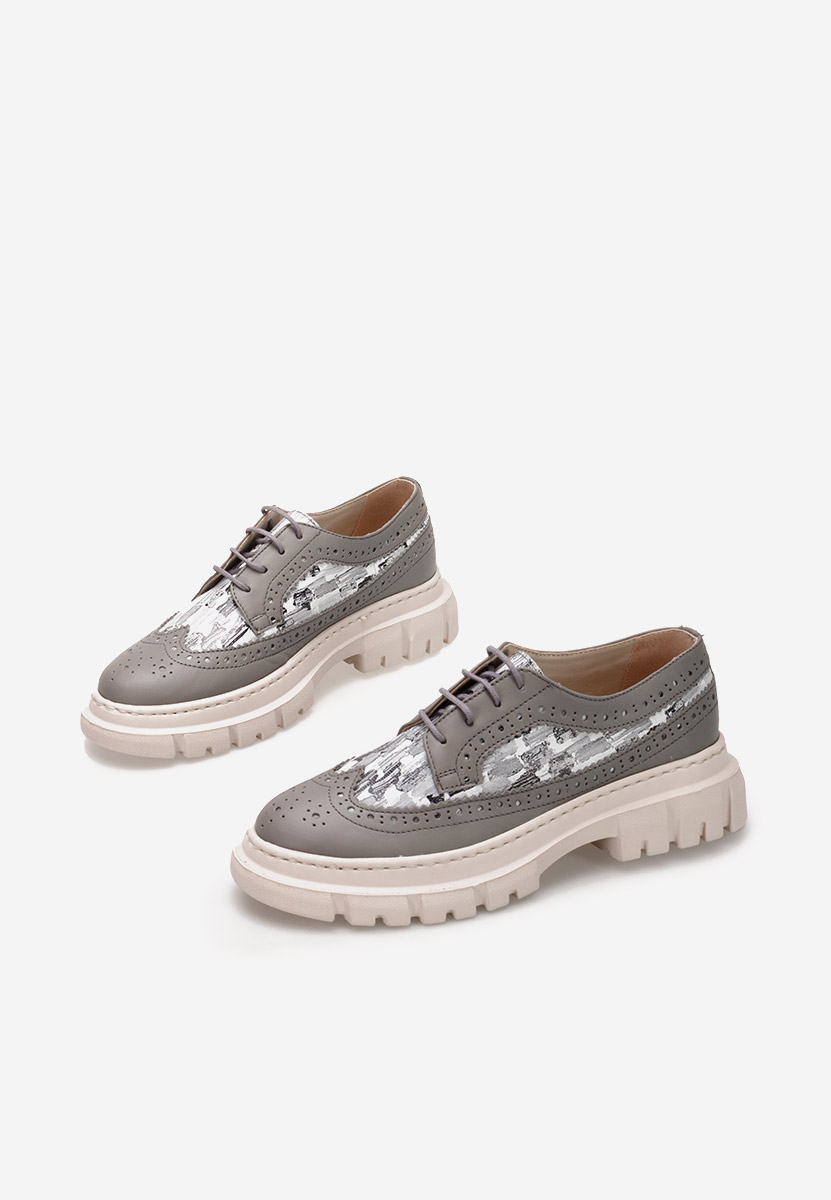 Scarpe brogue donna Henise V5 Grigio