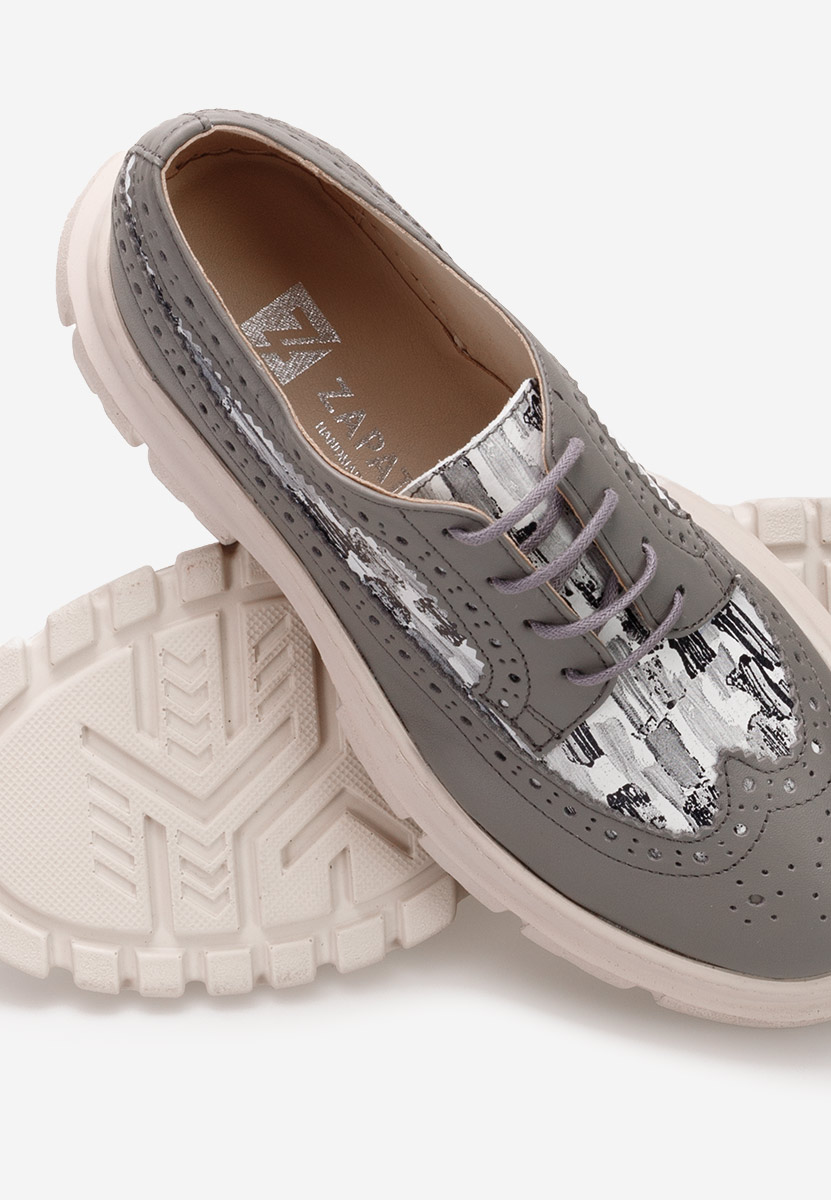 Scarpe brogue donna Henise V5 Grigio