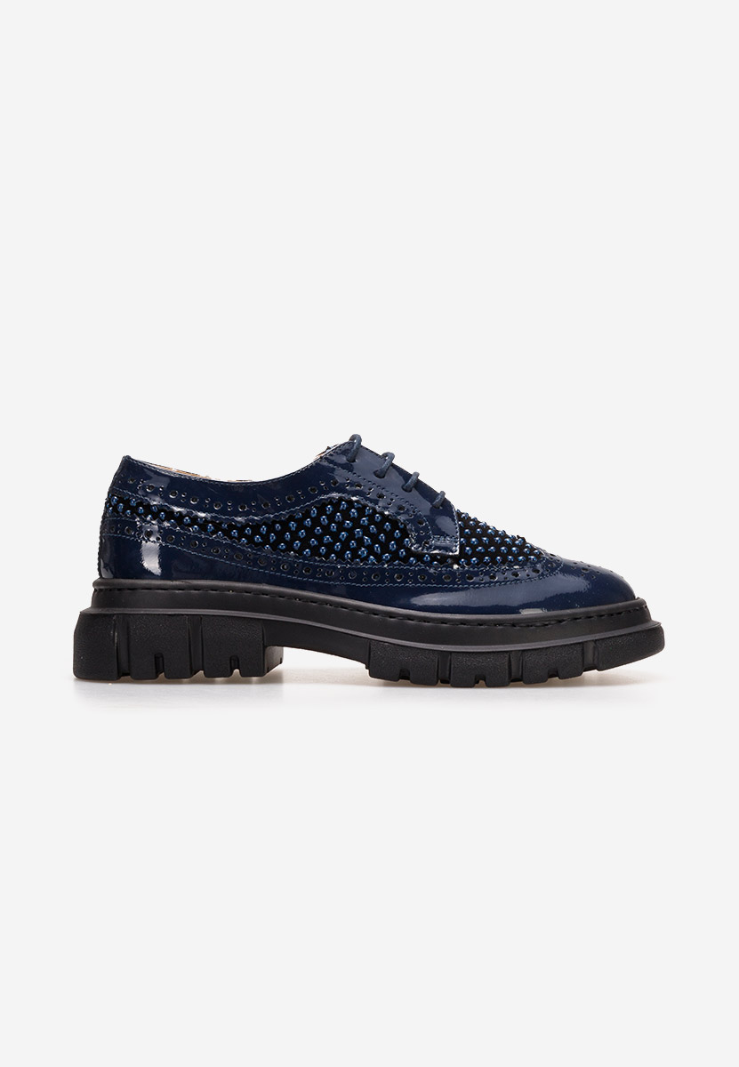 Scarpe derby pelle Henise V5 Blu marine