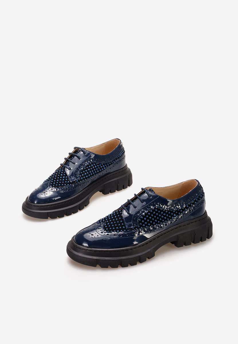 Scarpe derby pelle Henise V5 Blu marine