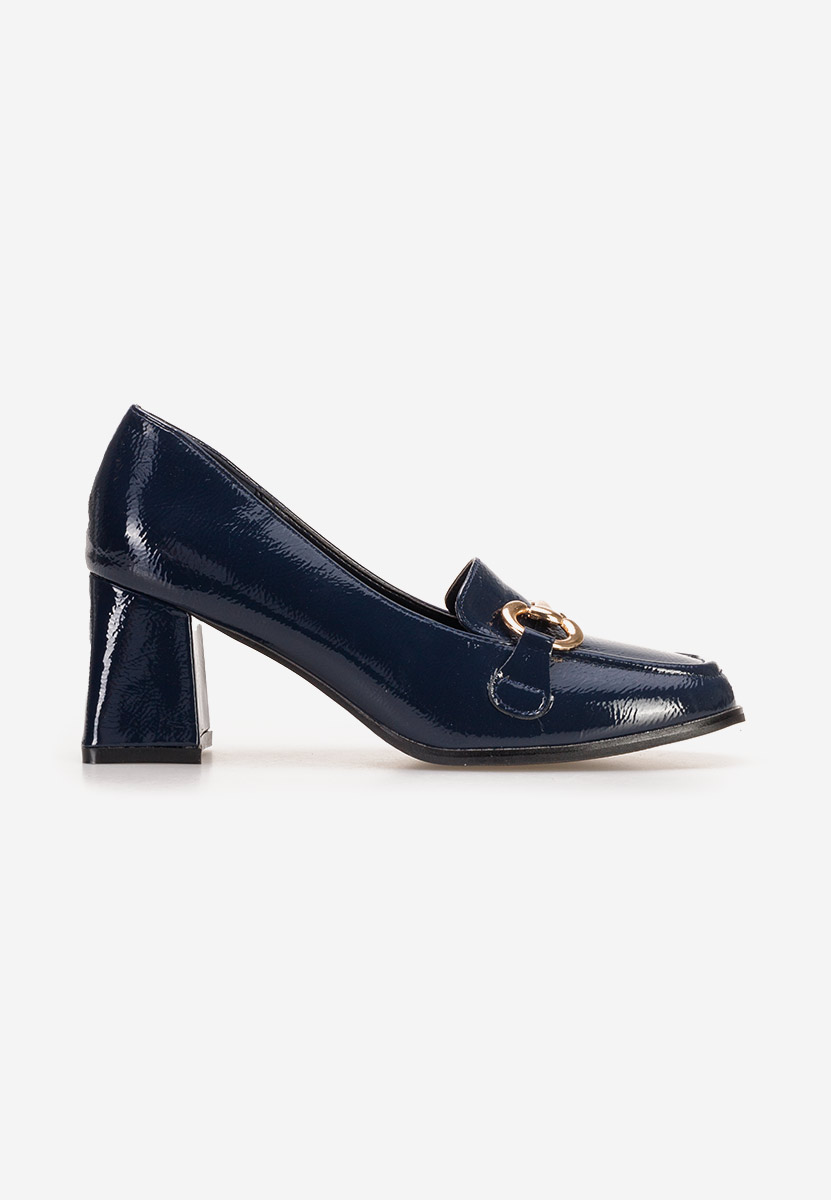 Mocassini con tacco Velosa blu marine