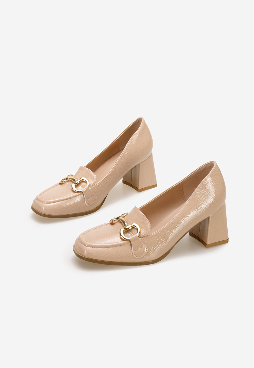 Mocassini con tacco Velosa beige