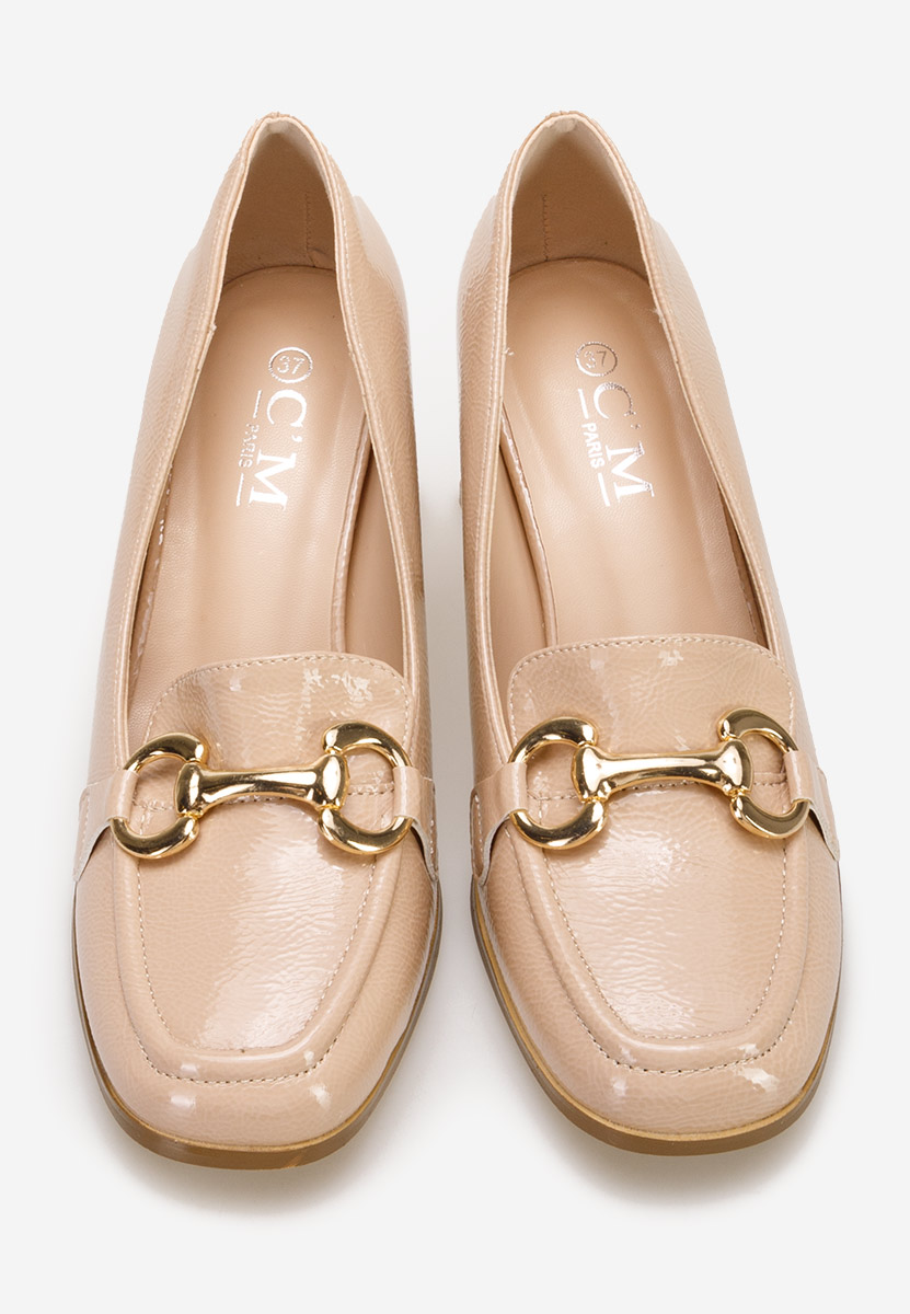 Mocassini con tacco Velosa beige