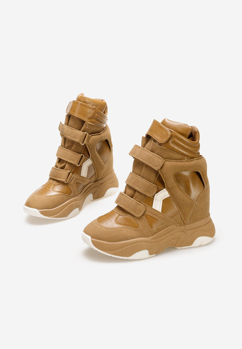 Sneakers con zeppa Kata camel