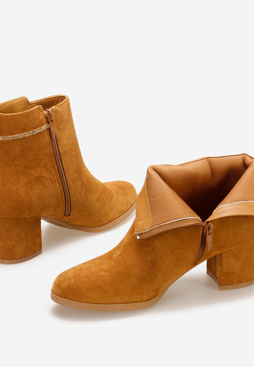 Tronchetti con tacco largo Elara Camel