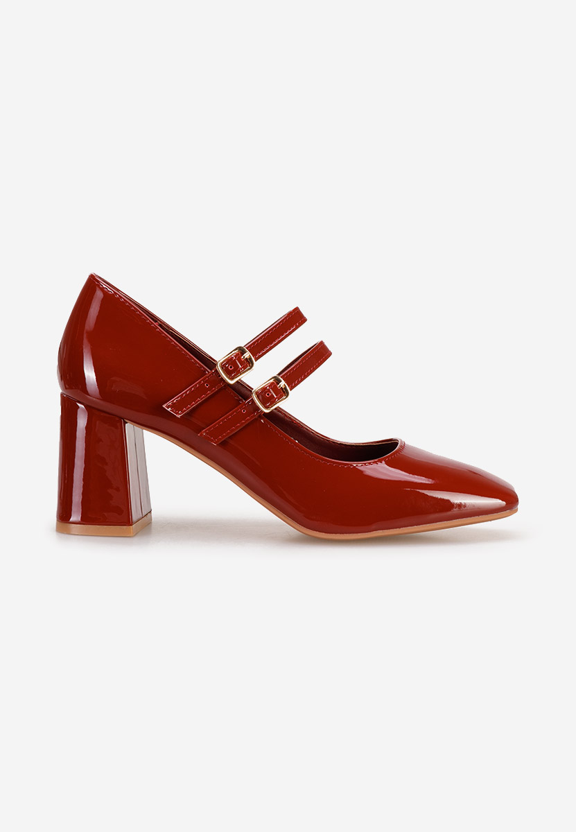 Décolleté tacco largo Zerena rosso