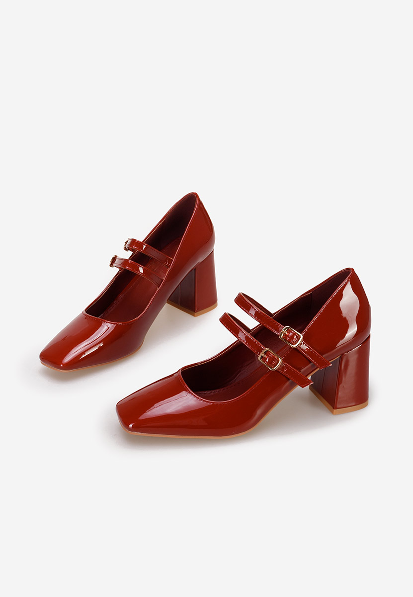 Décolleté tacco largo Zerena rosso