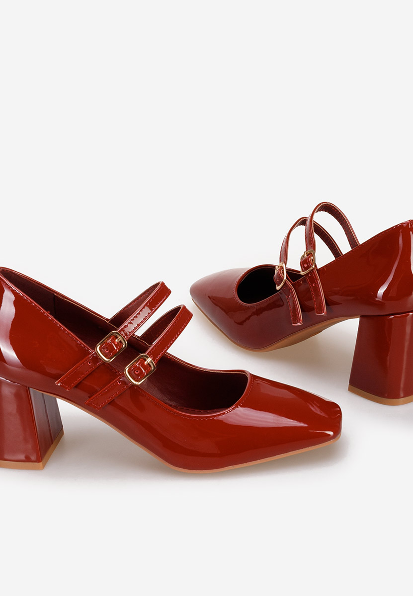 Décolleté tacco largo Zerena rosso