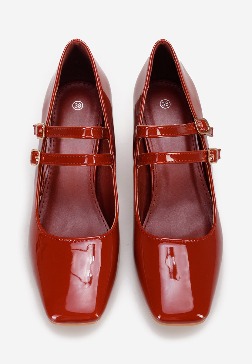 Décolleté tacco largo Zerena rosso