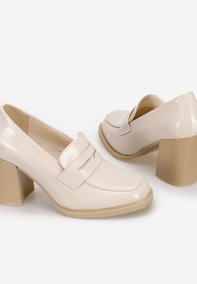 Mocassini con tacco Odesia beige