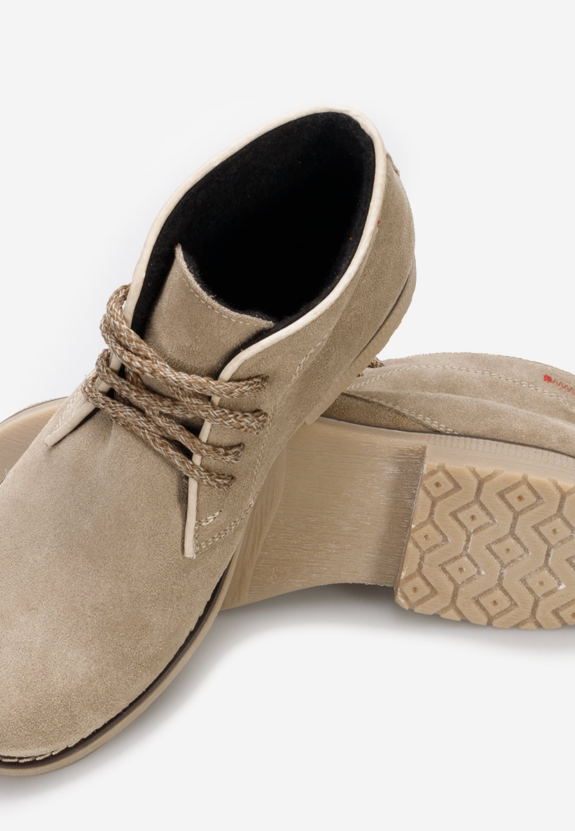 Stivaletti in pelle donna Alene beige