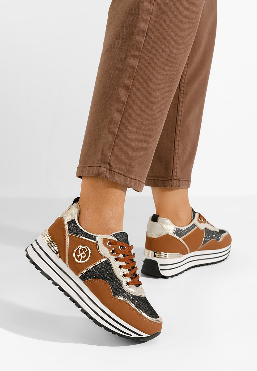 Sneakers con plateau Eranova camel