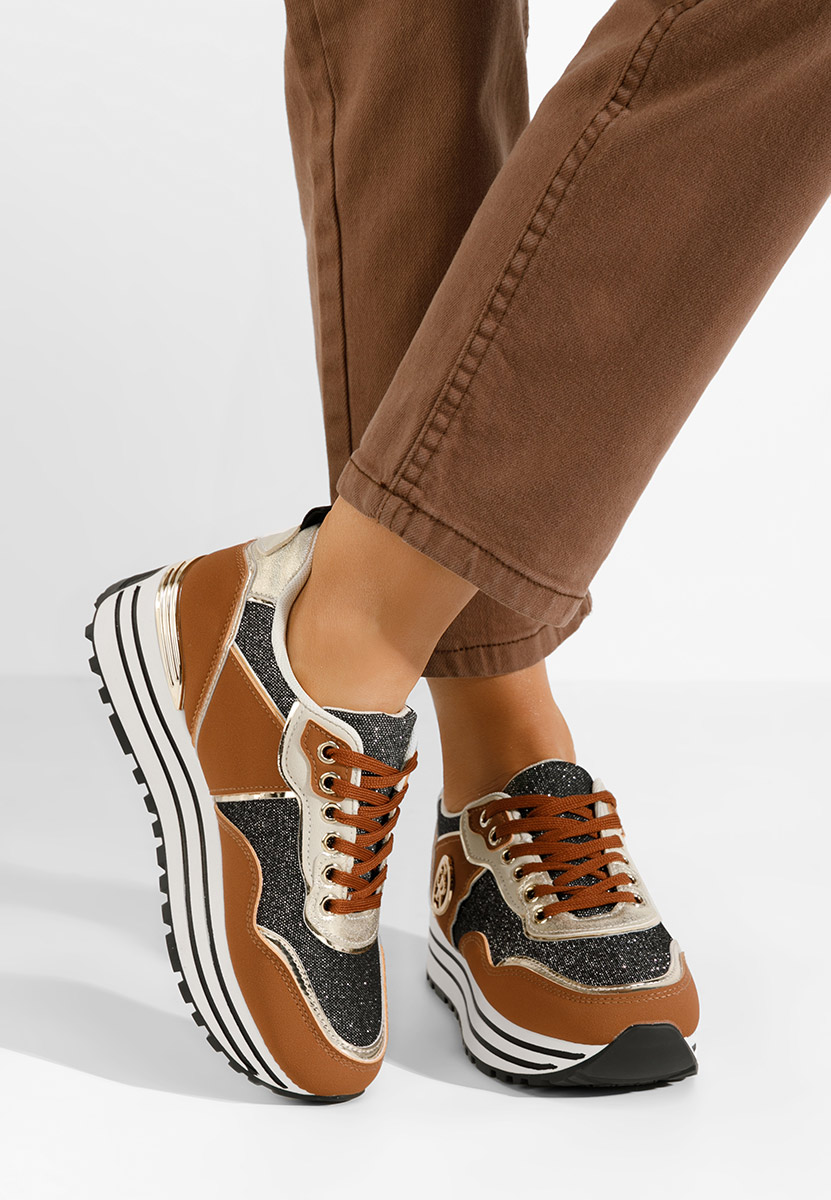 Sneakers con plateau Eranova camel