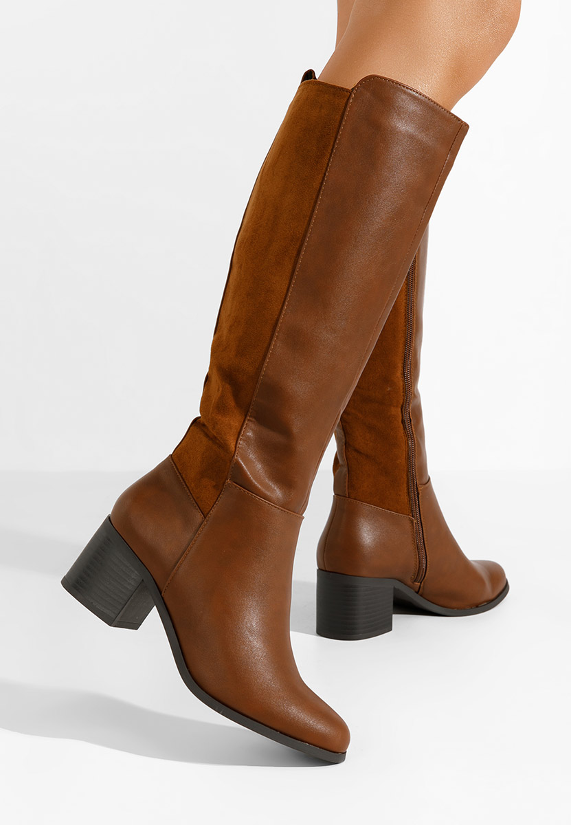Stivali con tacco Vestia camel