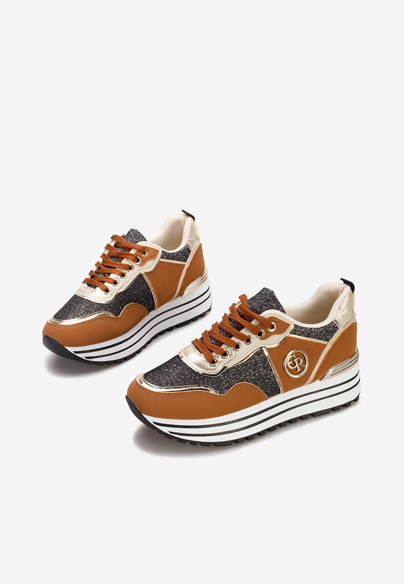 Sneakers con plateau Eranova camel