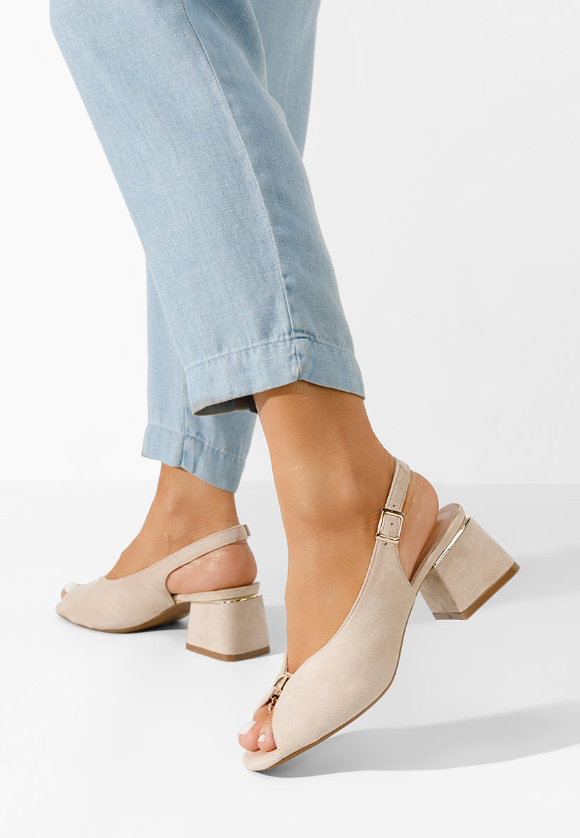 Sandali con tacco largo Amary V2 beige