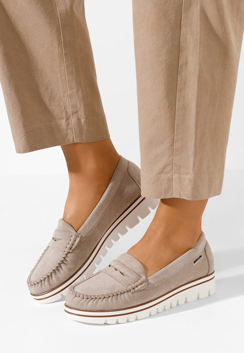 Mocassini da donna Brisena beige