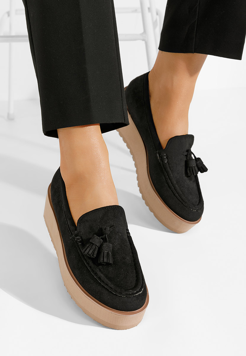 Mocassini donna platform Leondra nero