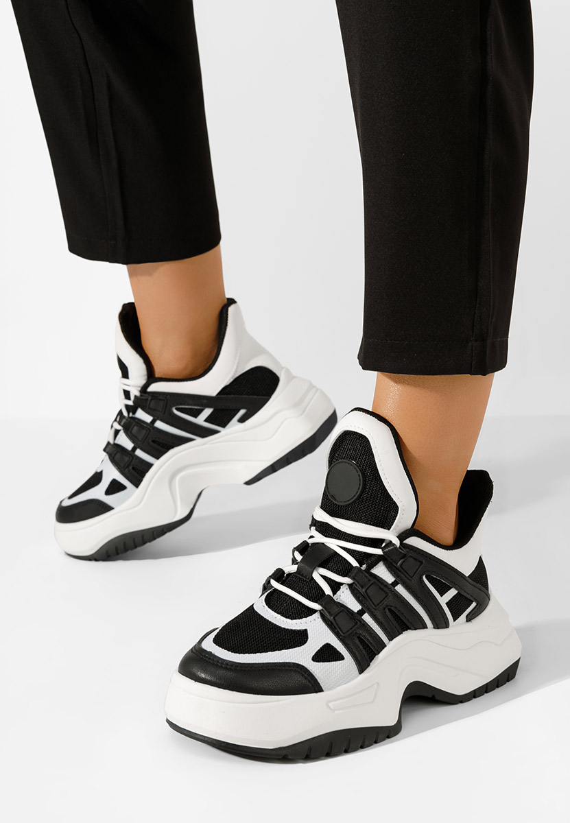 Sneakers con plateau Alessia nero Sneakers con plateau Alessia nero