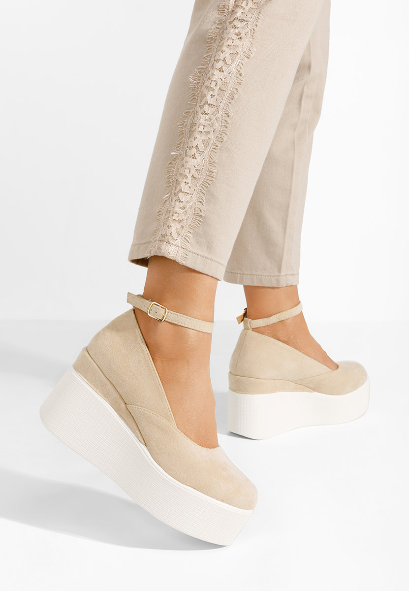 Scarpe con plateau Leanora beige