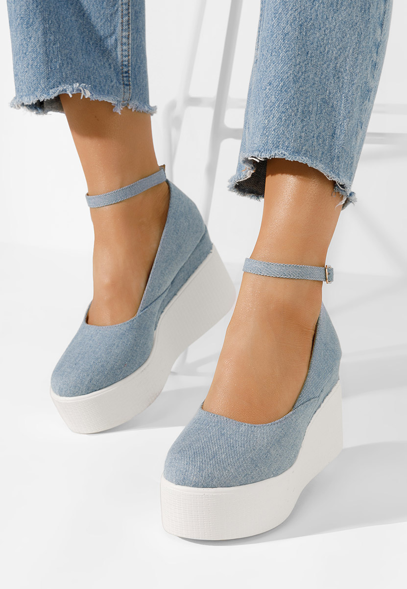 Scarpe con plateau Leanora blu