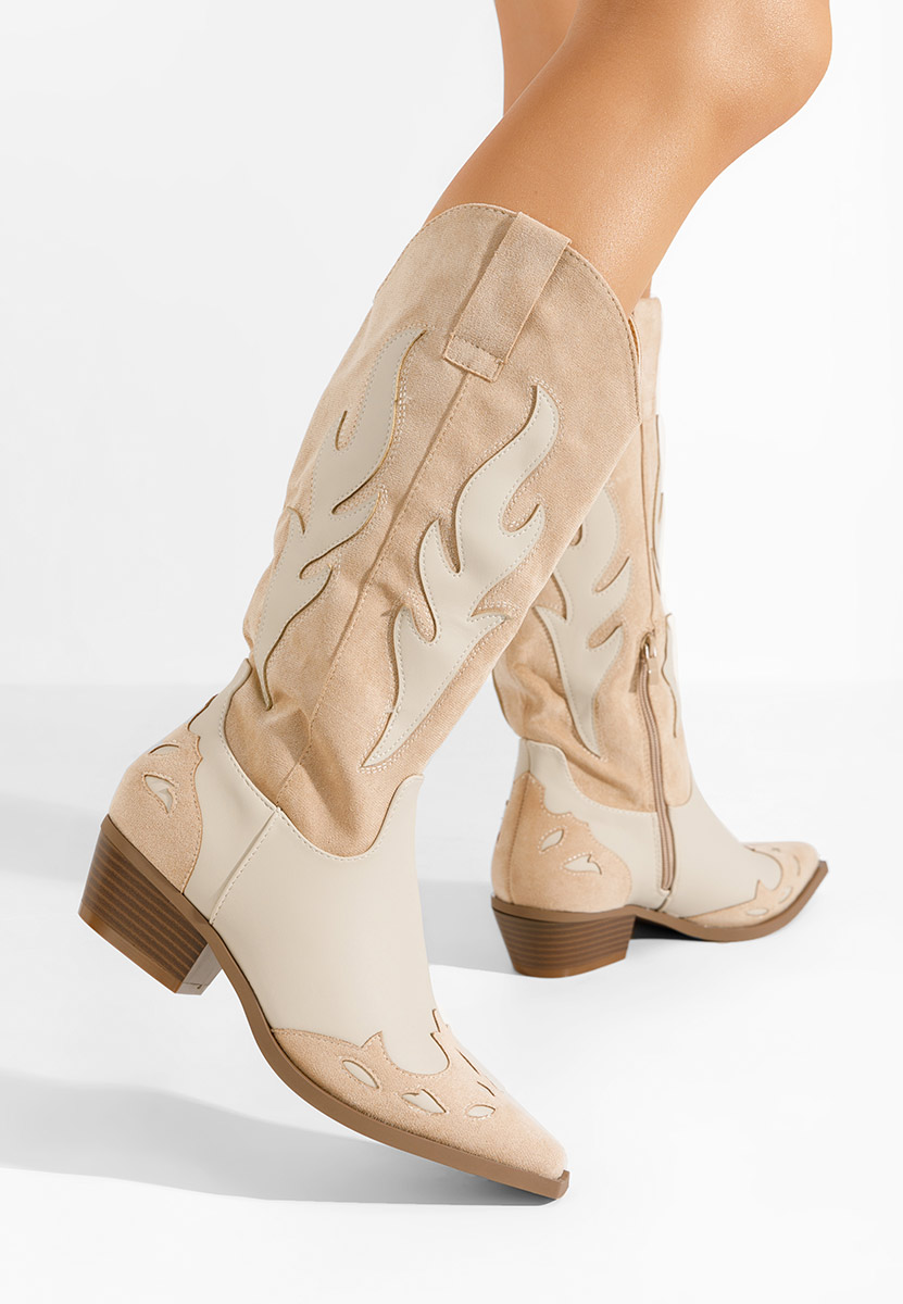 Stivali cowboy donna Celesta beige