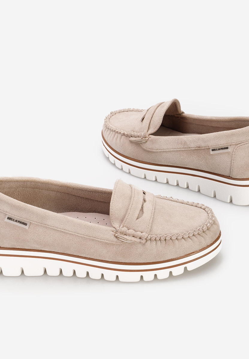 Mocassini da donna Brisena beige