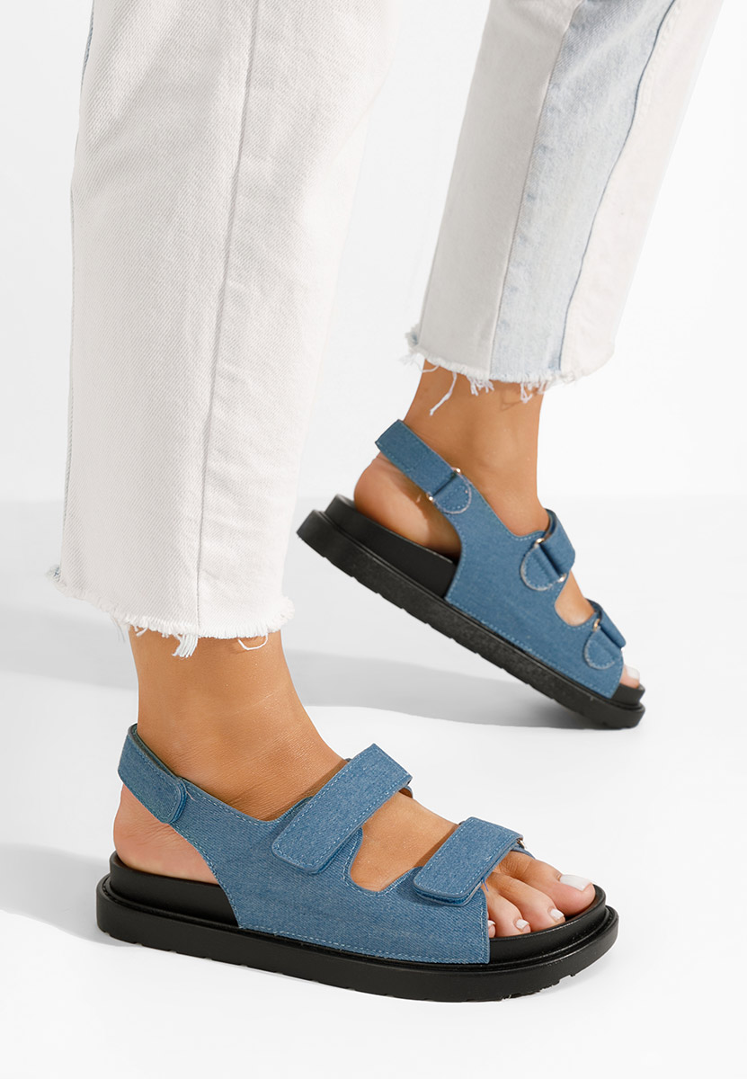 Sandali con plateau Briane azzurro