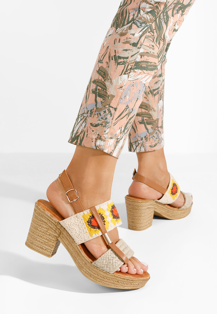 Sandali con plateau Zeina V2 beige