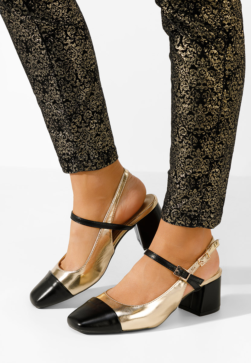 Décolleté tacco largo Eriosa oro