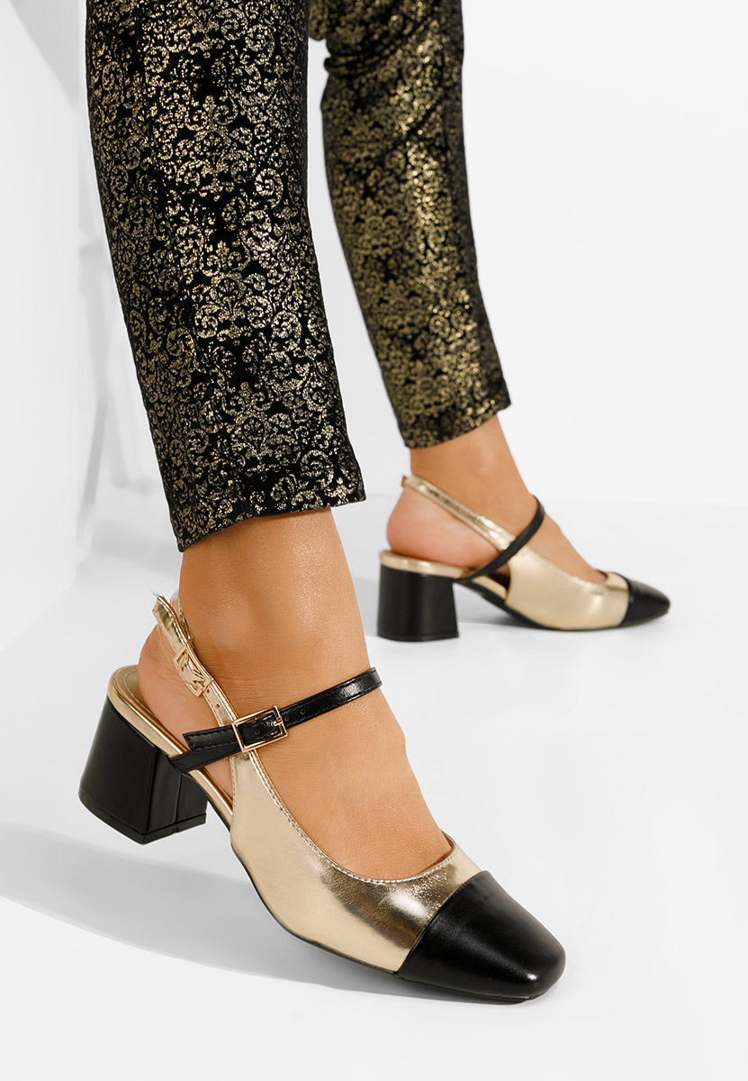 Décolleté tacco largo Eriosa oro