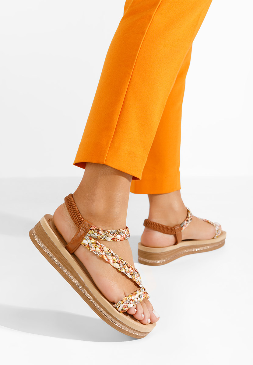 Sandali con plateau Moniela V2 marrone